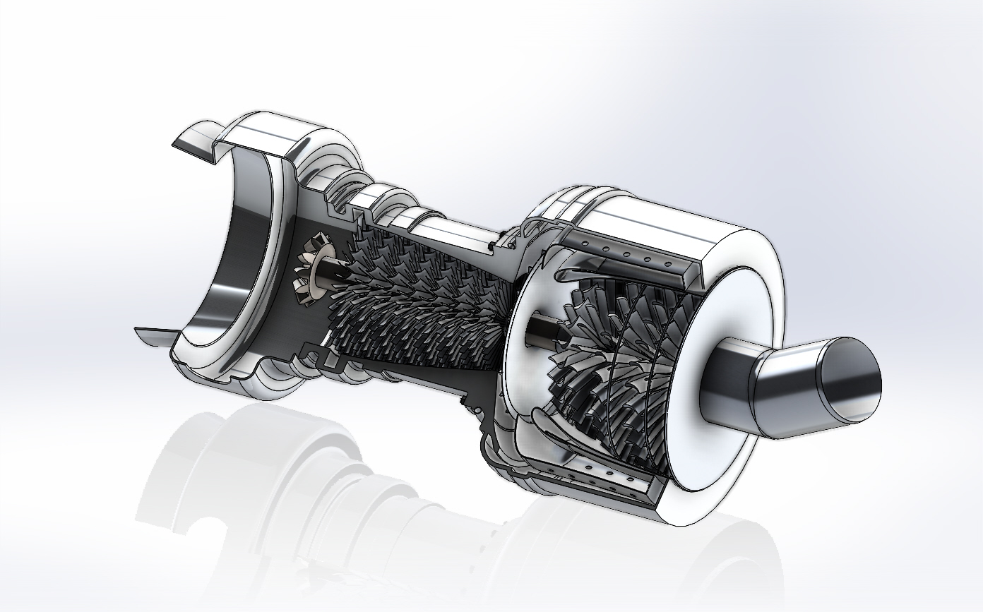 喷气推进发动机简易剖面